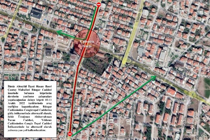 Balıkesir’de Rüzgar Caddesi’nde geçici düzenleme