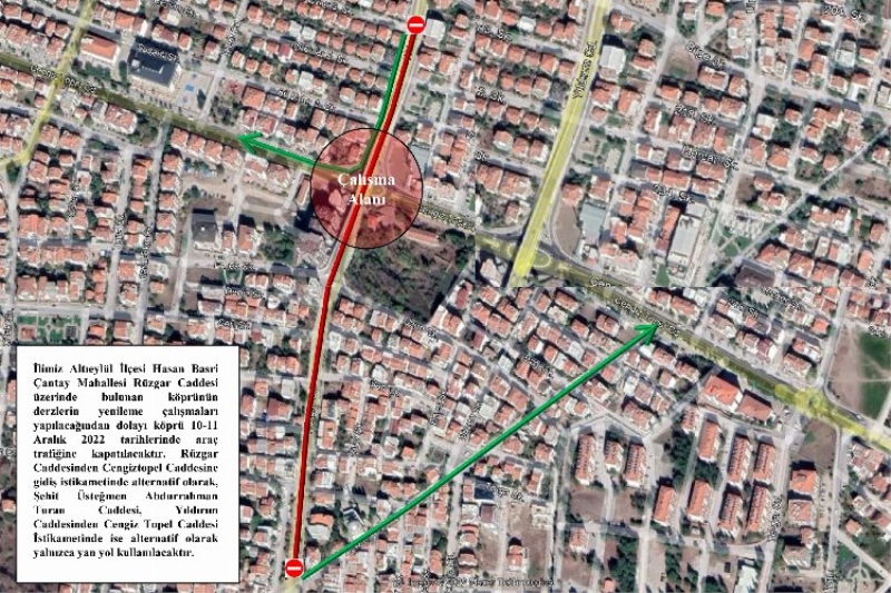 Balıkesir Rüzgar Caddesi’nde geçici düzenleme