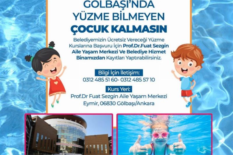 Gölbaşı Belediyesi çocukları yüzme kursu ile buluşturuyor…