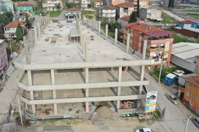 Kocaeli Dilovası’ndaki katlı otoparkta kaba inşaat bitti