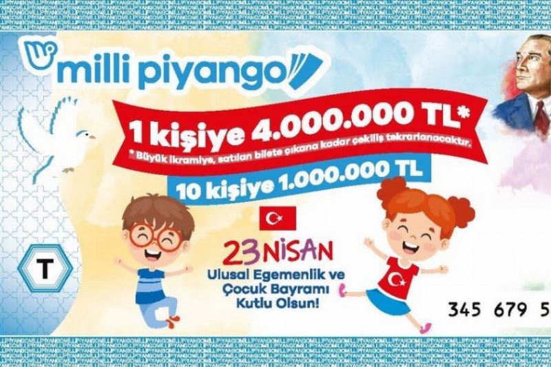 Milli Piyango 23 Nisan özel çekilişinde büyük ikramiye 4 milyon TL!