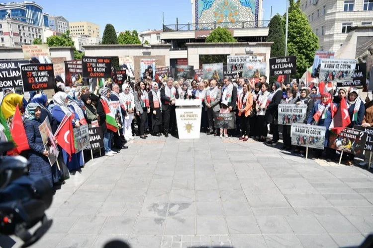 AK Kayserili kadınlar Gazze için toplandı